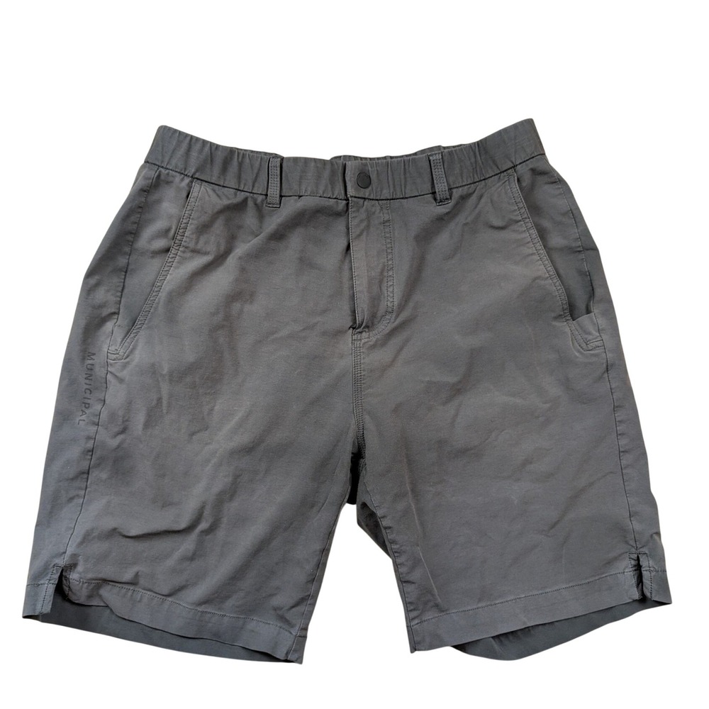 Municipal Mens Sport Utility Shorts Gray Size 34 Elastic Waist Activewear